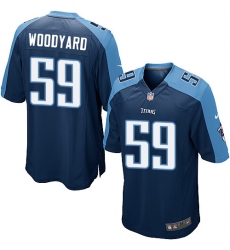 Men's Nike Tennessee Titans #59 Wesley Woodyard Game Navy Blue Alternate NFL Jersey