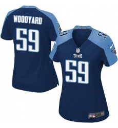 Women's Nike Tennessee Titans #59 Wesley Woodyard Game Navy Blue Alternate NFL Jersey
