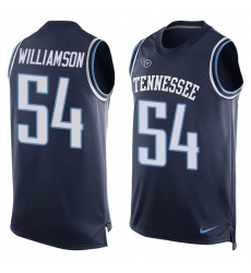 Men's Nike Tennessee Titans #54 Avery Williamson Limited Navy Blue Player Name & Number Tank Top NFL Jersey