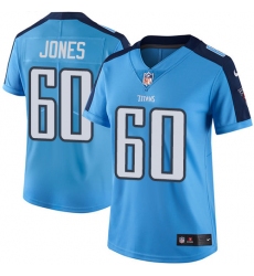 Women's Nike Tennessee Titans #60 Ben Jones Elite Light Blue Team Color NFL Jersey