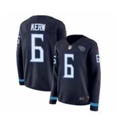 Women's Nike Tennessee Titans #6 Brett Kern Limited Navy Blue Therma Long Sleeve NFL Jersey