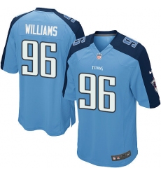 Men's Nike Tennessee Titans #96 Sylvester Williams Game Light Blue Team Color NFL Jersey