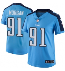 Women's Nike Tennessee Titans #91 Derrick Morgan Elite Light Blue Team Color NFL Jersey