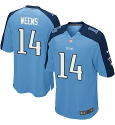 Men's Nike Tennessee Titans #14 Eric Weems Game Light Blue Team Color NFL Jersey