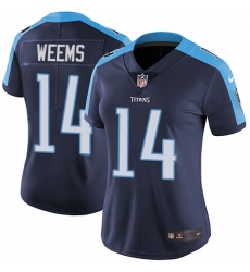 Women's Nike Tennessee Titans #14 Eric Weems Elite Navy Blue Alternate NFL Jersey