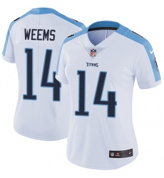 Women's Nike Tennessee Titans #14 Eric Weems Elite White NFL Jersey