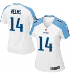 Women's Nike Tennessee Titans #14 Eric Weems Game White NFL Jersey