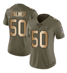 Women's Nike Tennessee Titans #50 Nate Palmer Limited Olive/Gold 2017 Salute to Service NFL Jersey