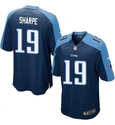 Men's Nike Tennessee Titans #19 Tajae Sharpe Game Navy Blue Alternate NFL Jersey