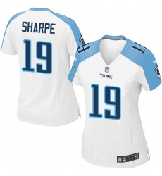 Women's Nike Tennessee Titans #19 Tajae Sharpe Game White NFL Jersey