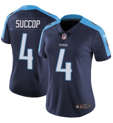 Women's Nike Tennessee Titans #4 Ryan Succop Elite Navy Blue Alternate NFL Jersey