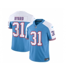Men's Nike Tennessee Titans #31 Kevin Byard Blue White 2023 F.U.S.E. Vapor Limited Throwback Football Stitched Jersey