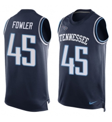 Men's Nike Tennessee Titans #45 Jalston Fowler Limited Navy Blue Player Name & Number Tank Top NFL Jersey