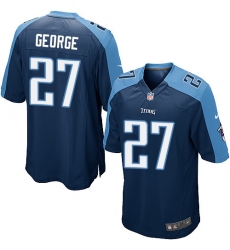 Men's Nike Tennessee Titans #27 Eddie George Game Navy Blue Alternate NFL Jersey