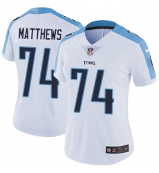 Women's Nike Tennessee Titans #74 Bruce Matthews Elite White NFL Jersey