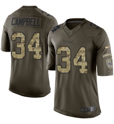 Men's Nike Tennessee Titans #34 Earl Campbell Elite Green Salute to Service NFL Jersey