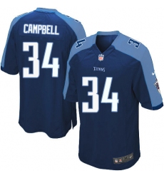 Men's Nike Tennessee Titans #34 Earl Campbell Game Navy Blue Alternate NFL Jersey