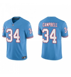 Men's Nike Tennessee Titans #34 Earl Campbell Light Blue 2023 F.U.S.E. Vapor Limited Throwback Stitched Football Jersey