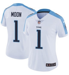 Women's Nike Tennessee Titans #1 Warren Moon Elite White NFL Jersey