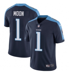 Youth Nike Tennessee Titans #1 Warren Moon Elite Navy Blue Alternate NFL Jersey
