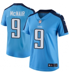 Women's Nike Tennessee Titans #9 Steve McNair Elite Light Blue Team Color NFL Jersey