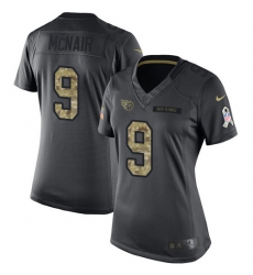 Women's Nike Tennessee Titans #9 Steve McNair Limited Black 2016 Salute to Service NFL Jersey