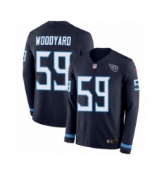 Men's Nike Tennessee Titans #78 Jack Conklin Limited Navy Blue Therma Long Sleeve NFL Jersey