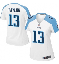 Women's Nike Tennessee Titans #13 Taywan Taylor Game White NFL Jersey