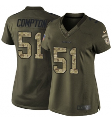 Women's Nike Washington Redskins #51 Will Compton Elite Green Salute to Service NFL Jersey