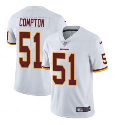 Youth Nike Washington Redskins #51 Will Compton Elite White NFL Jersey