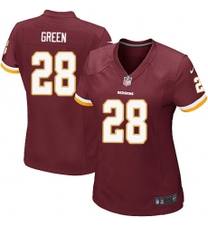 Women's Nike Washington Redskins #28 Darrell Green Game Burgundy Red Team Color NFL Jersey