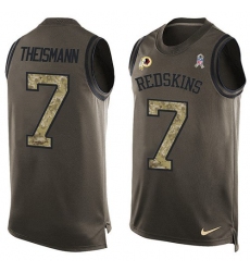 Men's Nike Washington Redskins #7 Joe Theismann Limited Green Salute to Service Tank Top NFL Jersey