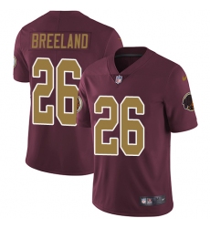 Men's Nike Washington Redskins #26 Bashaud Breeland Burgundy Red/Gold Number Alternate 80TH Anniversary Vapor Untouchable Limited Player NFL Jersey