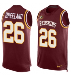 Men's Nike Washington Redskins #26 Bashaud Breeland Limited Red Player Name & Number Tank Top NFL Jersey