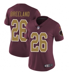 Women's Nike Washington Redskins #26 Bashaud Breeland Burgundy Red/Gold Number Alternate 80TH Anniversary Vapor Untouchable Limited Player NFL Jersey