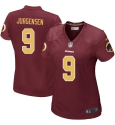 Women's Nike Washington Redskins #9 Sonny Jurgensen Game Burgundy Red/Gold Number Alternate 80TH Anniversary NFL Jersey
