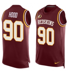 Men's Nike Washington Redskins #90 Ziggy Hood Limited Red Player Name & Number Tank Top NFL Jersey