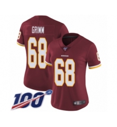 Women's Washington Redskins #68 Russ Grimm Burgundy Red Team Color Vapor Untouchable Limited Player 100th Season Football Jersey