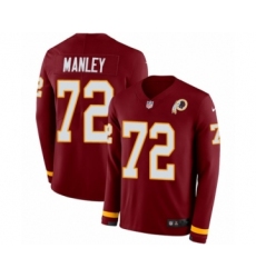 Men's Nike Washington Redskins #72 Dexter Manley Limited Burgundy Therma Long Sleeve NFL Jersey