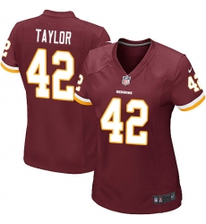 Women's Nike Washington Redskins #42 Charley Taylor Game Burgundy Red Team Color NFL Jersey