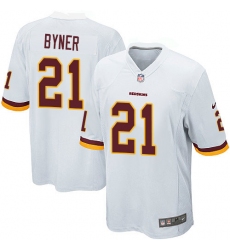 Men's Nike Washington Redskins #21 Earnest Byner Game White NFL Jersey