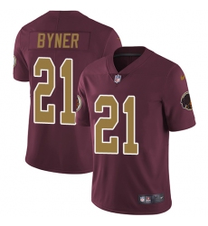 Youth Nike Washington Redskins #21 Earnest Byner Elite Burgundy Red/Gold Number Alternate 80TH Anniversary NFL Jersey