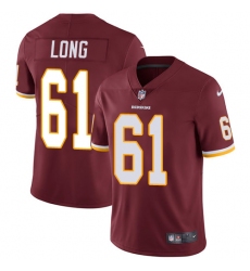Youth Nike Washington Redskins #61 Spencer Long Burgundy Red Team Color Vapor Untouchable Limited Player NFL Jersey