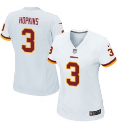 Women's Nike Washington Redskins #3 Dustin Hopkins Game White NFL Jersey