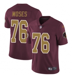 Youth Nike Washington Redskins #76 Morgan Moses Burgundy Red/Gold Number Alternate 80TH Anniversary Vapor Untouchable Limited Player NFL Jersey