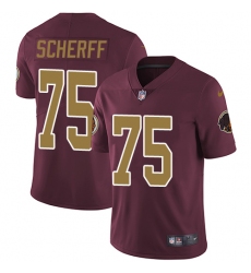 Youth Nike Washington Redskins #75 Brandon Scherff Elite Burgundy Red/Gold Number Alternate 80TH Anniversary NFL Jersey