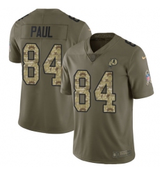 Men's Nike Washington Redskins #84 Niles Paul Limited Olive/Camo 2017 Salute to Service NFL Jersey