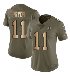 Women's Nike Washington Redskins #11 Terrelle Pryor Limited Olive/Gold 2017 Salute to Service NFL Jersey