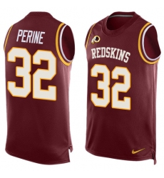 Men's Nike Washington Redskins #32 Samaje Perine Limited Red Player Name & Number Tank Top NFL Jersey
