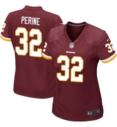 Women's Nike Washington Redskins #32 Samaje Perine Game Burgundy Red Team Color NFL Jersey